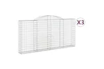 vidaXL 3146558 Arched Gabion Baskets 3 Pcs 300x30x140/160cm Galvanised Iron vidaXL 3146558 Arched Gabion Baskets 3 Pcs 300x30x140/160cm Galvanised Iron