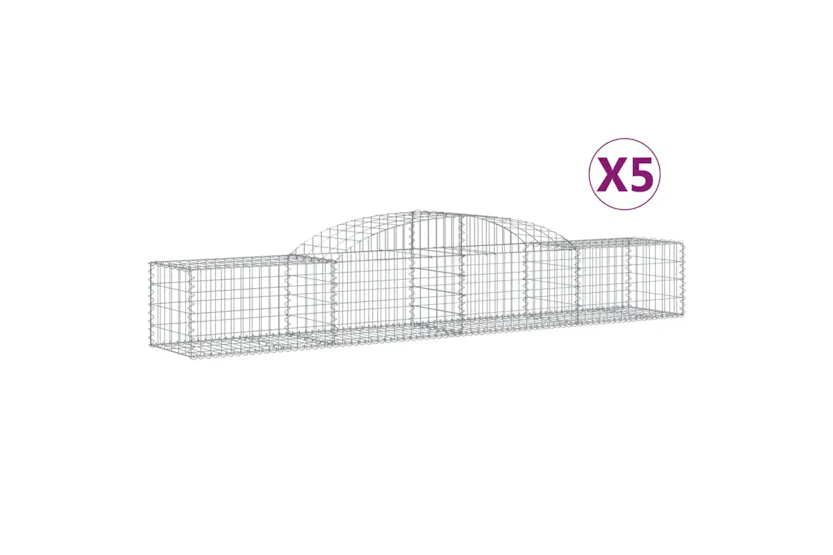 vidaXL 3146650 Arched Gabion Baskets 5 Pcs 300x50x40/60cm Galvanised Iron vidaXL 3146650 Arched Gabion Baskets 5 Pcs 300x50x40/60cm Galvanised Iron