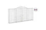 vidaXL 3146559 Arched Gabion Baskets 4 Pcs 300x30x140/160cm Galvanised Iron vidaXL 3146559 Arched Gabion Baskets 4 Pcs 300x30x140/160cm Galvanised Iron
