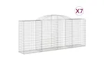 vidaXL 3146724 Arched Gabion Baskets 7 Pcs 300x50x120/140cm Galvanised Iron vidaXL 3146724 Arched Gabion Baskets 7 Pcs 300x50x120/140cm Galvanised Iron