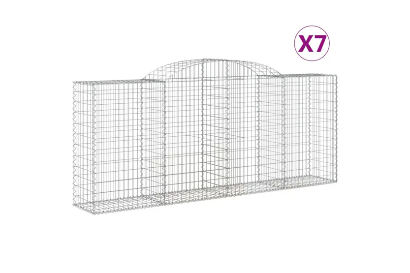 vidaXL 3146724 Arched Gabion Baskets 7 Pcs 300x50x120/140cm Galvanised Iron vidaXL 3146724 Arched Gabion Baskets 7 Pcs 300x50x120/140cm Galvanised Iron