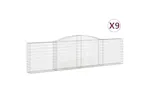 vidaXL 3146873 Arched Gabion Baskets 9 Pcs 400x30x100/120cm Galvanised Iron vidaXL 3146873 Arched Gabion Baskets 9 Pcs 400x30x100/120cm Galvanised Iron