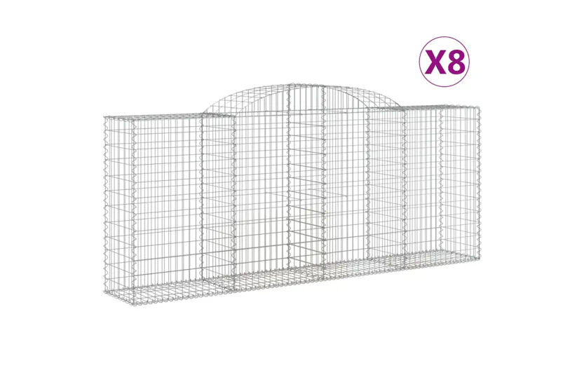 vidaXL 3146725 Arched Gabion Baskets 8 Pcs 300x50x120/140cm Galvanised Iron vidaXL 3146725 Arched Gabion Baskets 8 Pcs 300x50x120/140cm Galvanised Iron