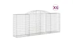 vidaXL 3146723 Arched Gabion Baskets 6 Pcs 300x50x120/140cm Galvanised Iron vidaXL 3146723 Arched Gabion Baskets 6 Pcs 300x50x120/140cm Galvanised Iron