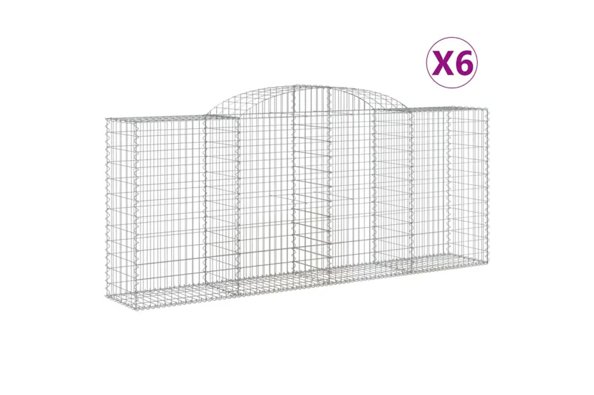 vidaXL 3146723 Arched Gabion Baskets 6 Pcs 300x50x120/140cm Galvanised Iron vidaXL 3146723 Arched Gabion Baskets 6 Pcs 300x50x120/140cm Galvanised Iron