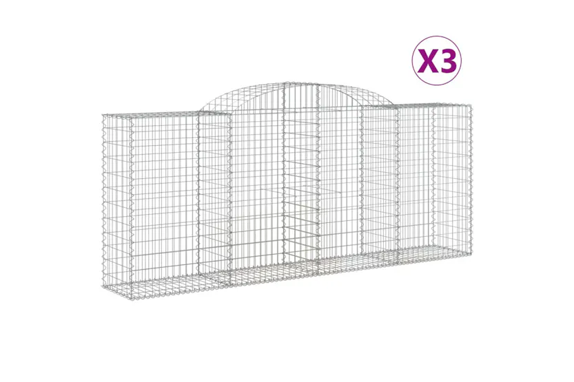 vidaXL 3146720 Arched Gabion Baskets 3 Pcs 300x50x120/140cm Galvanised Iron vidaXL 3146720 Arched Gabion Baskets 3 Pcs 300x50x120/140cm Galvanised Iron