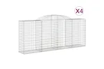 vidaXL 3146721 Arched Gabion Baskets 4 Pcs 300x50x120/140cm Galvanised Iron vidaXL 3146721 Arched Gabion Baskets 4 Pcs 300x50x120/140cm Galvanised Iron