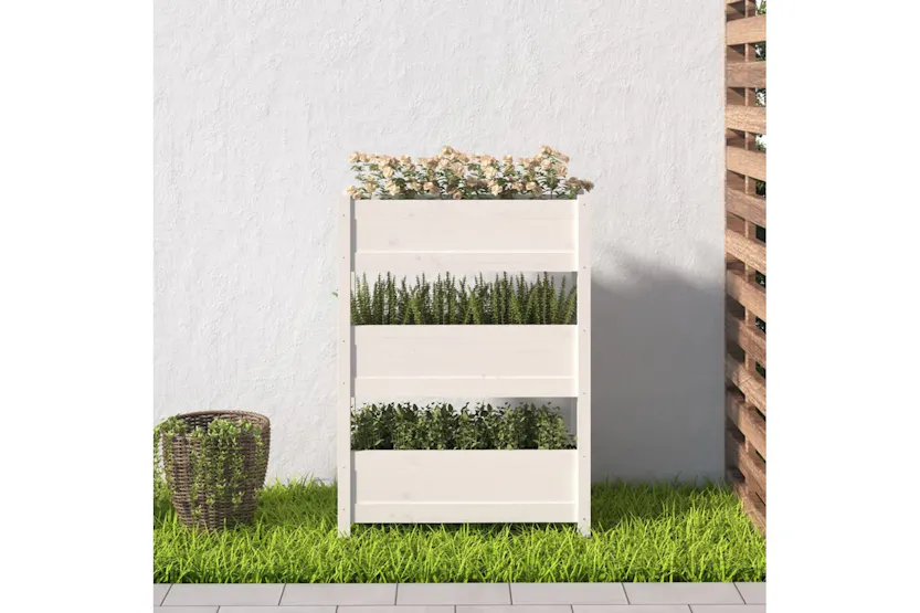 vidaXL 823935 Planter White 77x25x104.5cm Solid Wood Pine vidaXL 823935 Planter White 77x25x104.5cm Solid Wood Pine
