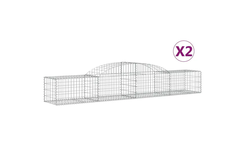 vidaXL 3146647 Arched Gabion Baskets 2 Pcs 300x50x40/60cm Galvanised Iron vidaXL 3146647 Arched Gabion Baskets 2 Pcs 300x50x40/60cm Galvanised Iron