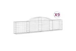 vidaXL 3146492 Arched Gabion Baskets 9 Pcs 300x30x60/80cm Galvanised Iron vidaXL 3146492 Arched Gabion Baskets 9 Pcs 300x30x60/80cm Galvanised Iron