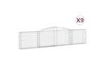 vidaXL 3146860 Arched Gabion Baskets 9 Pcs 400x30x80/100cm Galvanised Iron vidaXL 3146860 Arched Gabion Baskets 9 Pcs 400x30x80/100cm Galvanised Iron