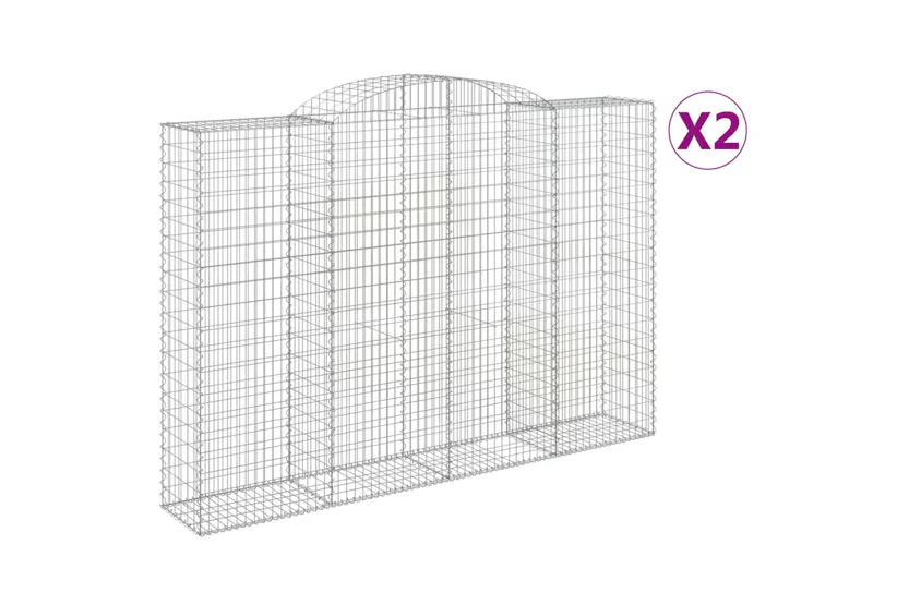 vidaXL 3146791 Arched Gabion Baskets 2 Pcs 300x50x200/220cm Galvanised Iron vidaXL 3146791 Arched Gabion Baskets 2 Pcs 300x50x200/220cm Galvanised Iron