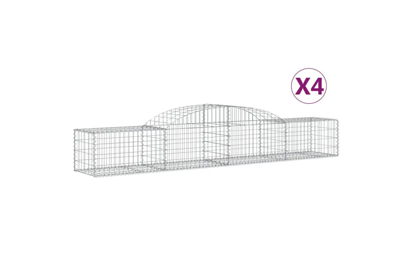 vidaXL 3146649 Arched Gabion Baskets 4 Pcs 300x50x40/60cm Galvanised Iron vidaXL 3146649 Arched Gabion Baskets 4 Pcs 300x50x40/60cm Galvanised Iron