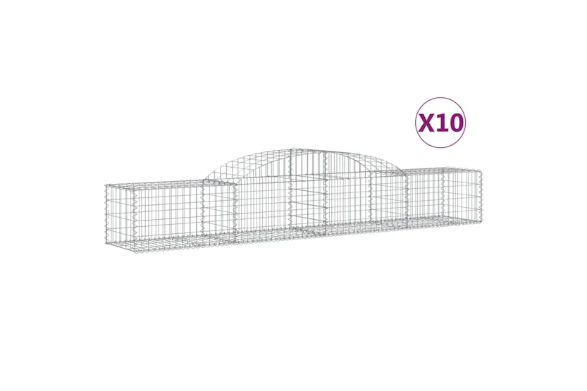vidaXL 3146655 Arched Gabion Baskets 10 Pcs 300x50x40/60cm Galvanised Iron vidaXL 3146655 Arched Gabion Baskets 10 Pcs 300x50x40/60cm Galvanised Iron