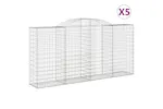 vidaXL 3146740 Arched Gabion Baskets 5 Pcs 300x50x140/160cm Galvanised Iron vidaXL 3146740 Arched Gabion Baskets 5 Pcs 300x50x140/160cm Galvanised Iron
