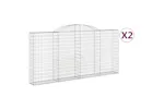 vidaXL 3146557 Arched Gabion Baskets 2 Pcs 300x30x140/160cm Galvanised Iron vidaXL 3146557 Arched Gabion Baskets 2 Pcs 300x30x140/160cm Galvanised Iron