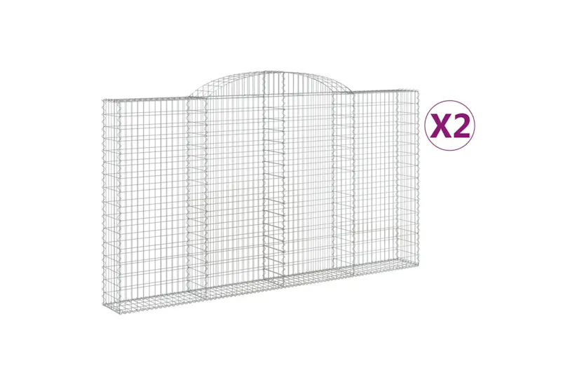 vidaXL 3146575 Arched Gabion Baskets 2 Pcs 300x30x160/180cm Galvanised Iron vidaXL 3146575 Arched Gabion Baskets 2 Pcs 300x30x160/180cm Galvanised Iron