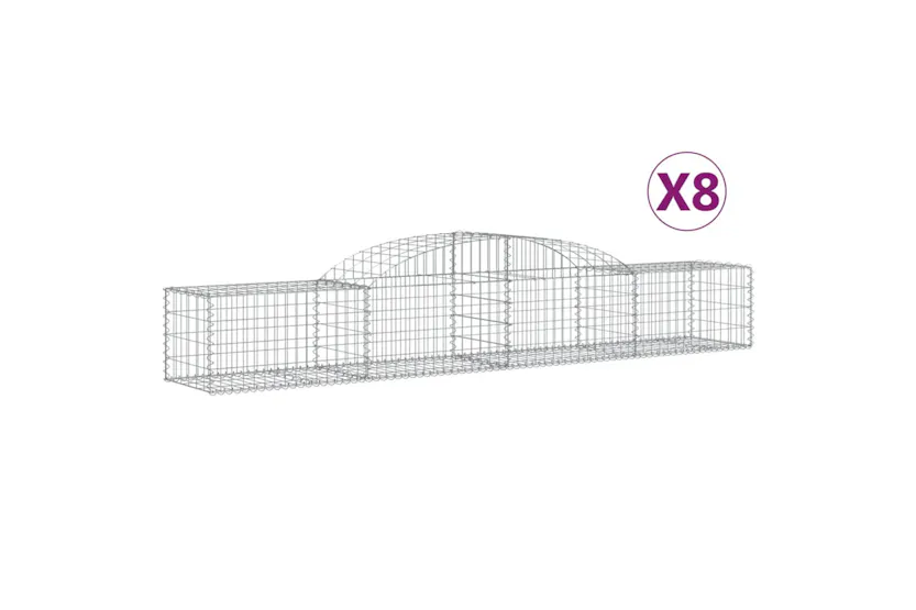 vidaXL 3146653 Arched Gabion Baskets 8 Pcs 300x50x40/60cm Galvanised Iron vidaXL 3146653 Arched Gabion Baskets 8 Pcs 300x50x40/60cm Galvanised Iron