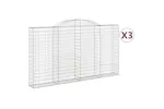 vidaXL 3146576 Arched Gabion Baskets 3 Pcs 300x30x160/180cm Galvanised Iron vidaXL 3146576 Arched Gabion Baskets 3 Pcs 300x30x160/180cm Galvanised Iron