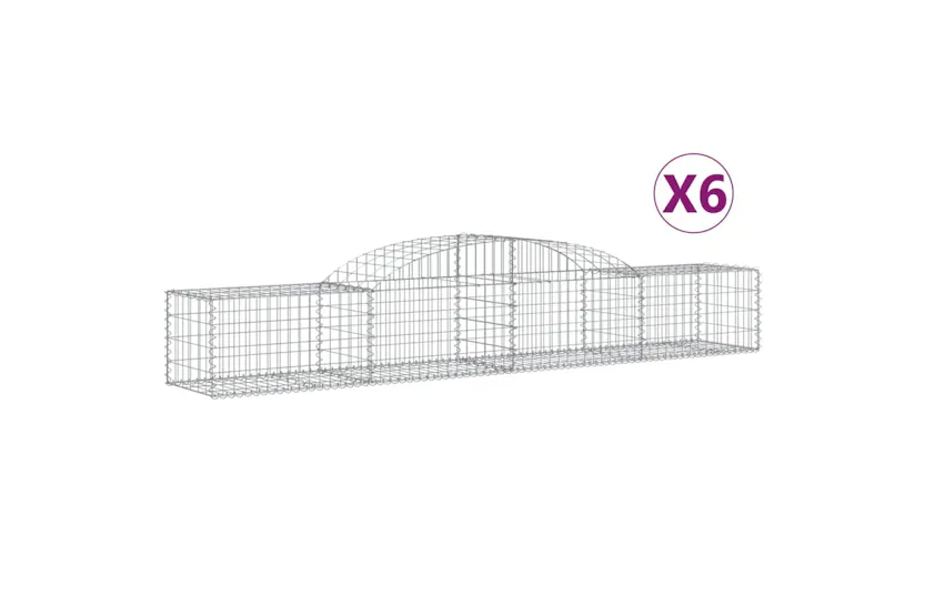 vidaXL 3146651 Arched Gabion Baskets 6 Pcs 300x50x40/60cm Galvanised Iron vidaXL 3146651 Arched Gabion Baskets 6 Pcs 300x50x40/60cm Galvanised Iron
