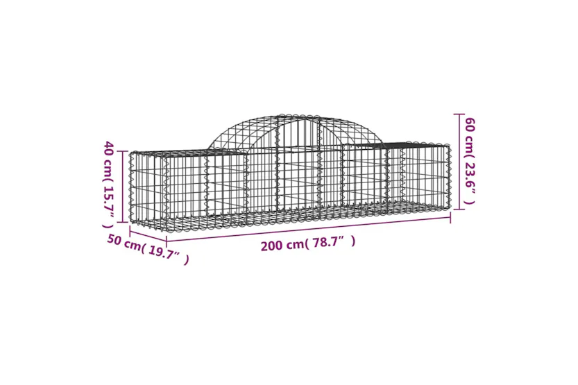 vidaXL 3146261 Arched Gabion Baskets 6 Pcs 200x50x40/60cm Galvanised Iron vidaXL 3146261 Arched Gabion Baskets 6 Pcs 200x50x40/60cm Galvanised Iron