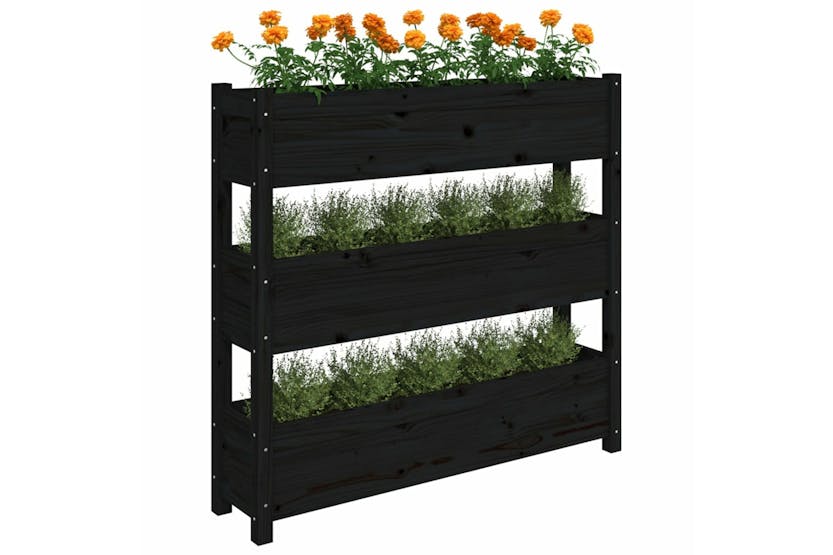 vidaXL 823924 Planter Black 112x25x104.5cm Solid Wood Pine vidaXL 823924 Planter Black 112x25x104.5cm Solid Wood Pine