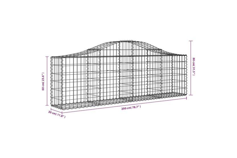 vidaXL 3145395 Arched Gabion Baskets 9 Pcs 200x30x60/80cm Galvanised Iron vidaXL 3145395 Arched Gabion Baskets 9 Pcs 200x30x60/80cm Galvanised Iron