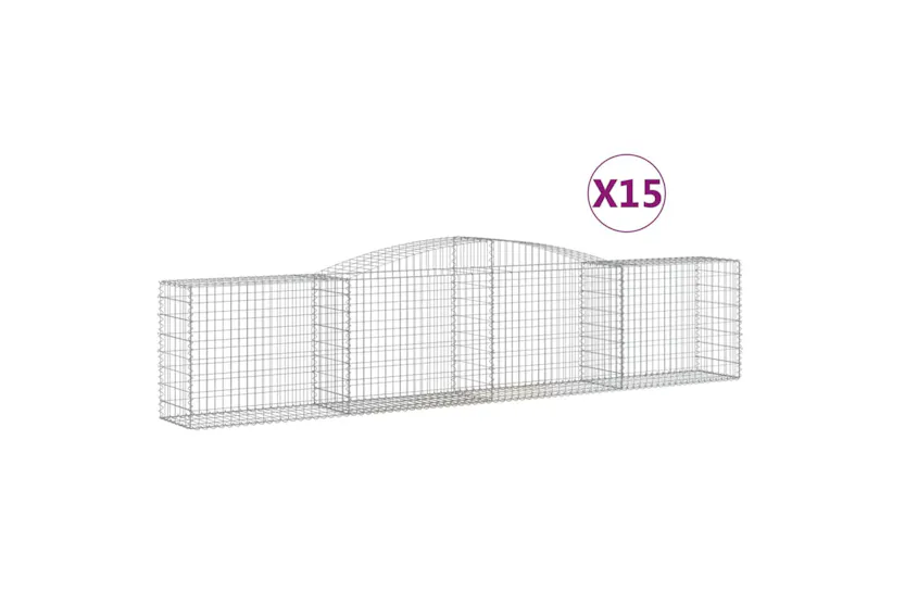vidaXL 3146992 Arched Gabion Baskets 15 Pcs 400x50x80/100cm Galvanised Iron vidaXL 3146992 Arched Gabion Baskets 15 Pcs 400x50x80/100cm Galvanised Iron