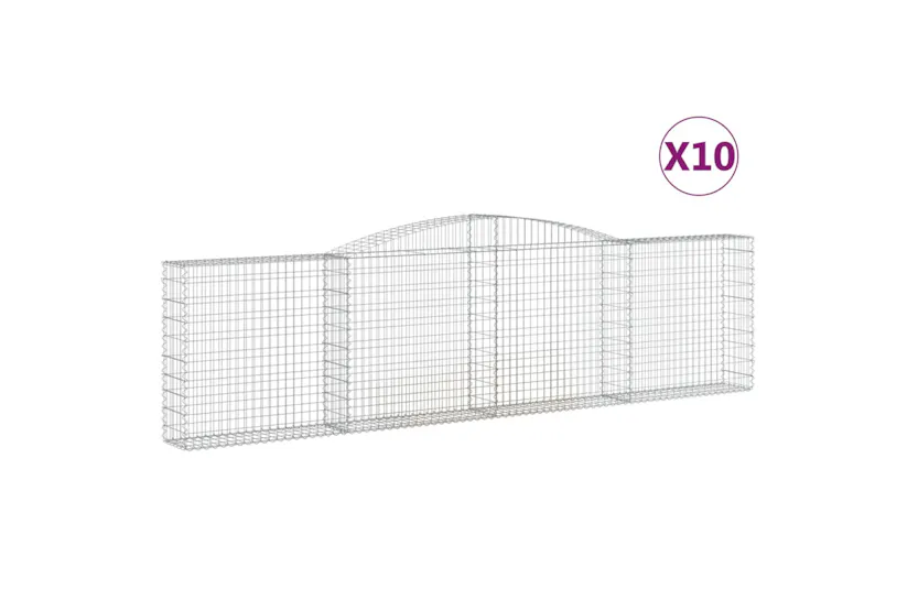 vidaXL 3146874 Arched Gabion Baskets 10 Pcs 400x30x100/120cm Galvanised Iron vidaXL 3146874 Arched Gabion Baskets 10 Pcs 400x30x100/120cm Galvanised Iron