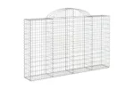 vidaXL 3146131 Arched Gabion Baskets 2 Pcs 200x30x120/140cm Galvanised Iron vidaXL 3146131 Arched Gabion Baskets 2 Pcs 200x30x120/140cm Galvanised Iron