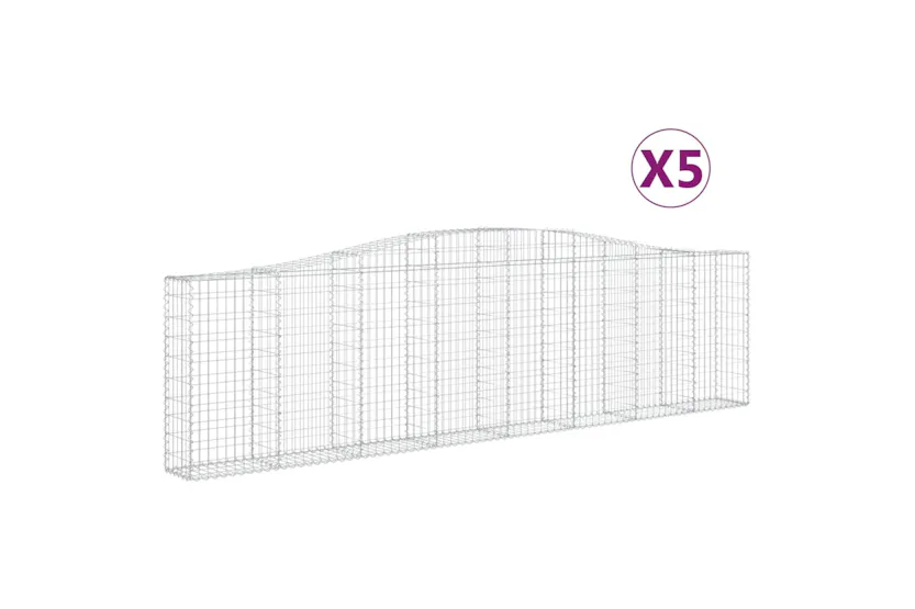 vidaXL 3145829 Arched Gabion Baskets 5 Pcs 400x30x100/120cm Galvanised Iron vidaXL 3145829 Arched Gabion Baskets 5 Pcs 400x30x100/120cm Galvanised Iron