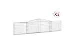 vidaXL 3146854 Arched Gabion Baskets 3 Pcs 400x30x80/100cm Galvanised Iron vidaXL 3146854 Arched Gabion Baskets 3 Pcs 400x30x80/100cm Galvanised Iron
