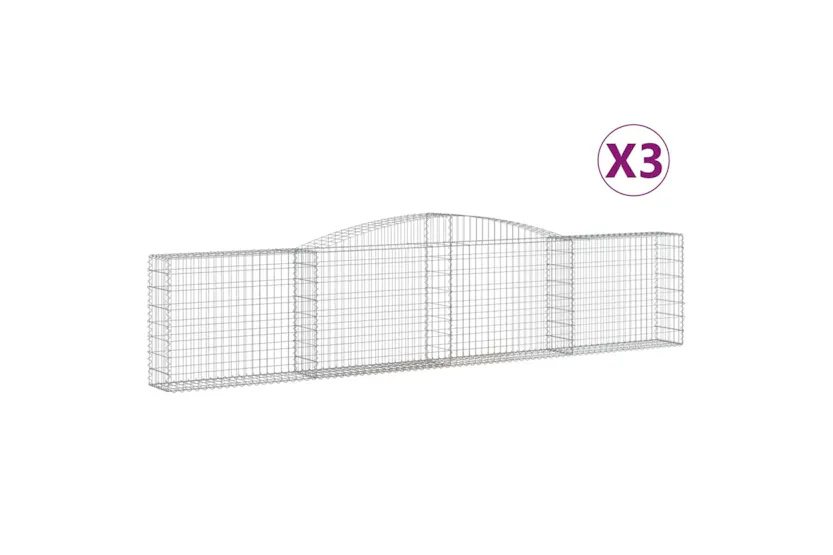 vidaXL 3146854 Arched Gabion Baskets 3 Pcs 400x30x80/100cm Galvanised Iron vidaXL 3146854 Arched Gabion Baskets 3 Pcs 400x30x80/100cm Galvanised Iron