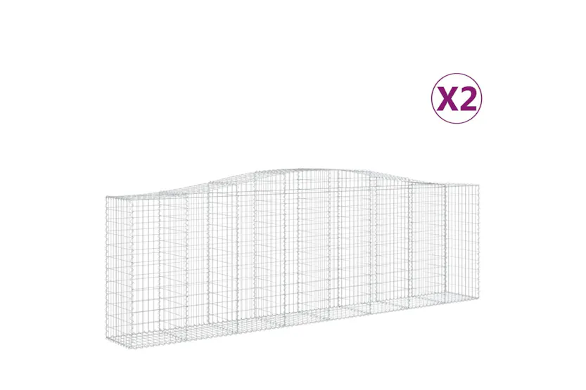 vidaXL 3145969 Arched Gabion Baskets 2 Pcs 400x50x120/140cm Galvanised Iron vidaXL 3145969 Arched Gabion Baskets 2 Pcs 400x50x120/140cm Galvanised Iron