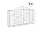 vidaXL 3146119 Arched Gabion Baskets 11 Pcs 200x30x100/120cm Galvanised Iron vidaXL 3146119 Arched Gabion Baskets 11 Pcs 200x30x100/120cm Galvanised Iron