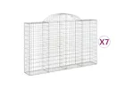vidaXL 3146136 Arched Gabion Baskets 7 Pcs 200x30x120/140cm Galvanised Iron vidaXL 3146136 Arched Gabion Baskets 7 Pcs 200x30x120/140cm Galvanised Iron
