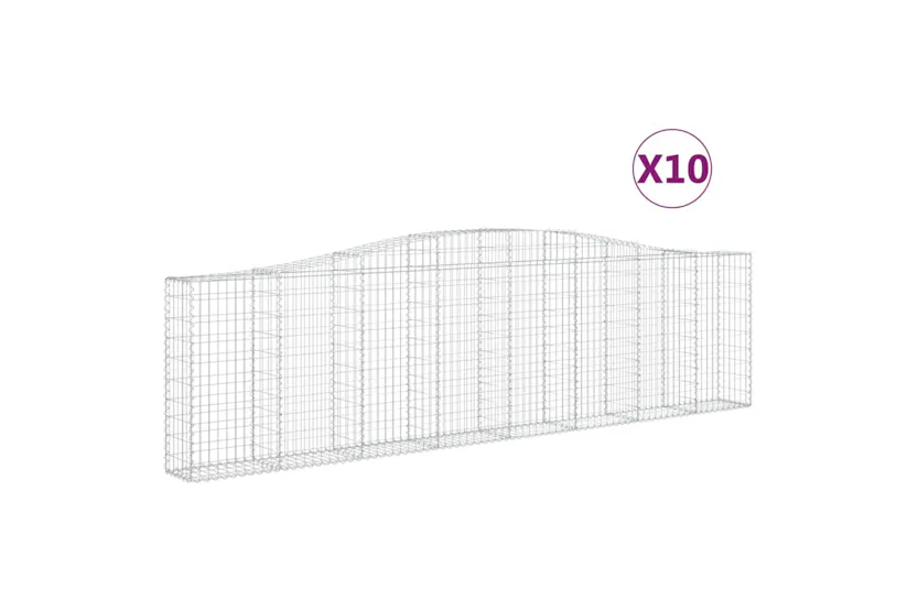 vidaXL 3145834 Arched Gabion Baskets 10 Pcs 400x30x100/120cm Galvanised Iron vidaXL 3145834 Arched Gabion Baskets 10 Pcs 400x30x100/120cm Galvanised Iron