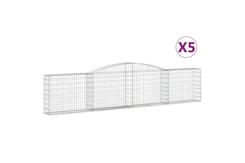 vidaXL 3146856 Arched Gabion Baskets 5 Pcs 400x30x80/100cm Galvanised Iron vidaXL 3146856 Arched Gabion Baskets 5 Pcs 400x30x80/100cm Galvanised Iron