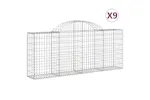 vidaXL 3146096 Arched Gabion Baskets 9 Pcs 200x30x80/100cm Galvanised Iron vidaXL 3146096 Arched Gabion Baskets 9 Pcs 200x30x80/100cm Galvanised Iron