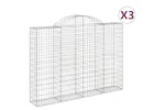 vidaXL 3146153 Arched Gabion Baskets 3 Pcs 200x30x140/160cm Galvanised Iron vidaXL 3146153 Arched Gabion Baskets 3 Pcs 200x30x140/160cm Galvanised Iron