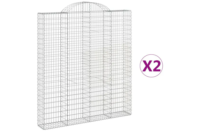 vidaXL 3146236 Arched Gabion Baskets 2 Pcs 200x30x220/240cm Galvanised Iron vidaXL 3146236 Arched Gabion Baskets 2 Pcs 200x30x220/240cm Galvanised Iron