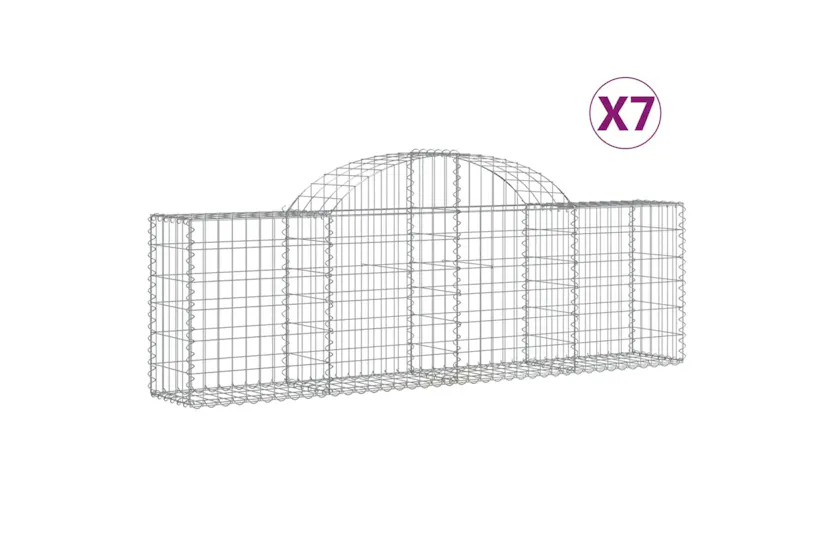 vidaXL 3146073 Arched Gabion Baskets 7 Pcs 200x30x60/80cm Galvanised Iron vidaXL 3146073 Arched Gabion Baskets 7 Pcs 200x30x60/80cm Galvanised Iron