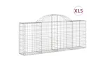 vidaXL 3146102 Arched Gabion Baskets 15 Pcs 200x30x80/100cm Galvanised Iron vidaXL 3146102 Arched Gabion Baskets 15 Pcs 200x30x80/100cm Galvanised Iron