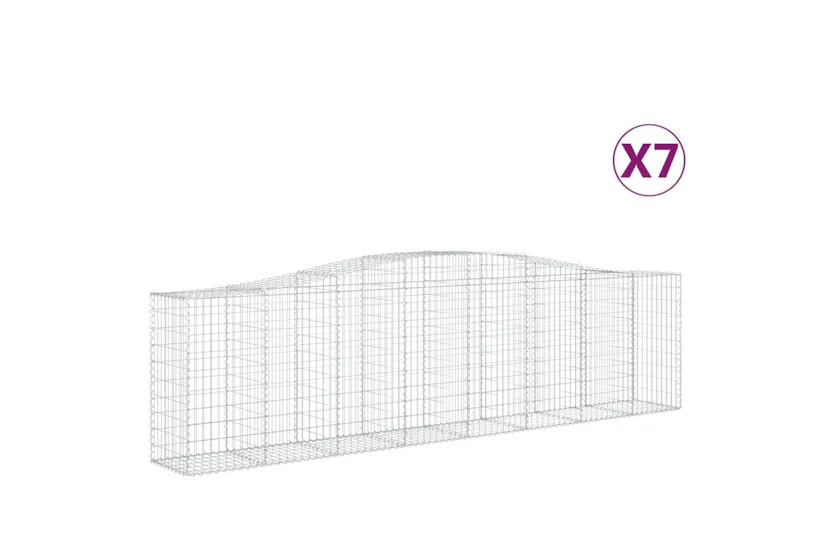 vidaXL 3145961 Arched Gabion Baskets 7 Pcs 400x50x100/120cm Galvanised Iron vidaXL 3145961 Arched Gabion Baskets 7 Pcs 400x50x100/120cm Galvanised Iron