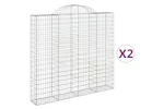 vidaXL 3146194 Arched Gabion Baskets 2 Pcs 200x30x180/200cm Galvanised Iron vidaXL 3146194 Arched Gabion Baskets 2 Pcs 200x30x180/200cm Galvanised Iron