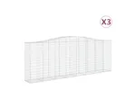 vidaXL 3145983 Arched Gabion Baskets 3 Pcs 400x50x140/160cm Galvanised Iron vidaXL 3145983 Arched Gabion Baskets 3 Pcs 400x50x140/160cm Galvanised Iron