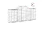 vidaXL 3146094 Arched Gabion Baskets 7 Pcs 200x30x80/100cm Galvanised Iron vidaXL 3146094 Arched Gabion Baskets 7 Pcs 200x30x80/100cm Galvanised Iron