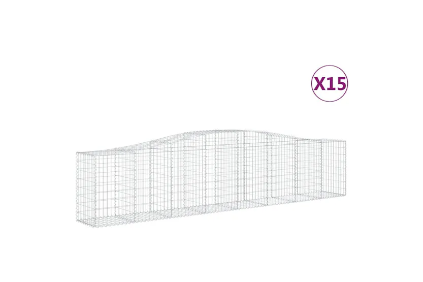 vidaXL 3145952 Arched Gabion Baskets 15 Pcs 400x50x80/100cm Galvanised Iron vidaXL 3145952 Arched Gabion Baskets 15 Pcs 400x50x80/100cm Galvanised Iron