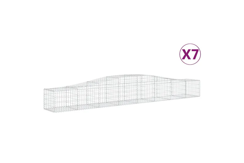 vidaXL 3145922 Arched Gabion Baskets 7 Pcs 400x50x40/60cm Galvanised Iron vidaXL 3145922 Arched Gabion Baskets 7 Pcs 400x50x40/60cm Galvanised Iron