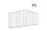 vidaXL 3145412 Arched Gabion Baskets 5 Pcs 200x30x80/100cm Galvanised Iron vidaXL 3145412 Arched Gabion Baskets 5 Pcs 200x30x80/100cm Galvanised Iron